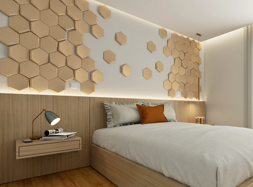 Painel decorativo de parede 3D GS - Hexagonal