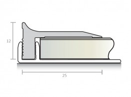 Top profile aluminium 25mm
