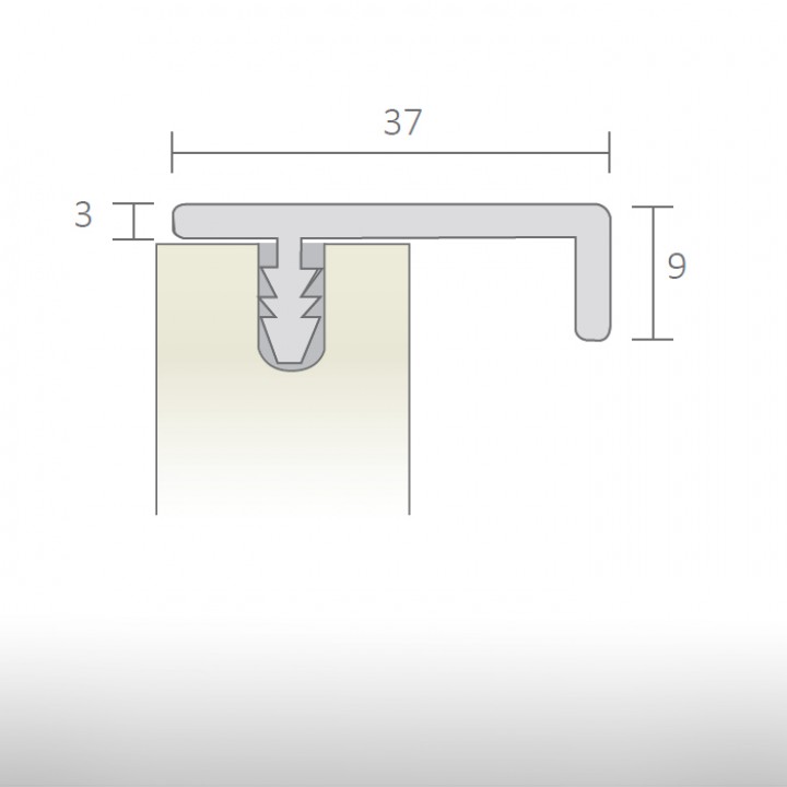 Perfil para gavetas ou mobiliário – J5 - desenho tecnico