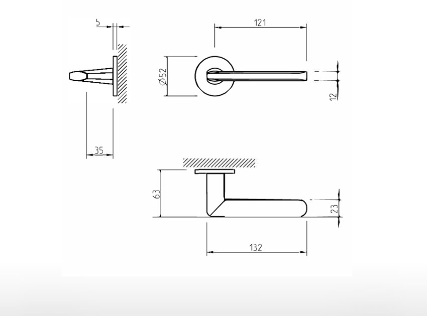 Puxador - 4153 – 5S – desenho tecnico