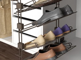 Side pull-out shoe rack