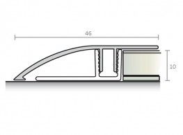 Profile de rattrapage 46 mm - Série aluminium avec base en PVC