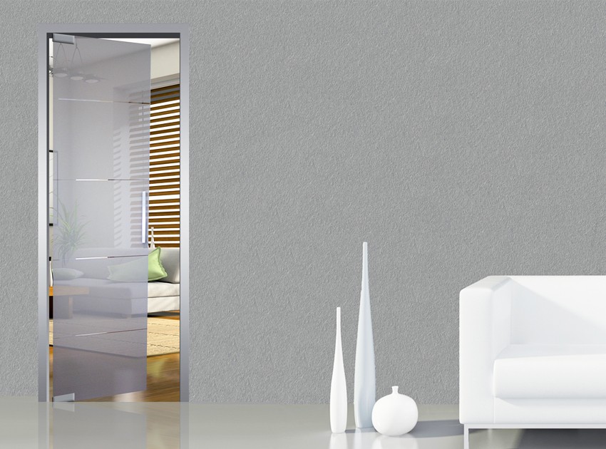 Huisserie en aluminium avec extension pour porte pivotante verre GS DOORS