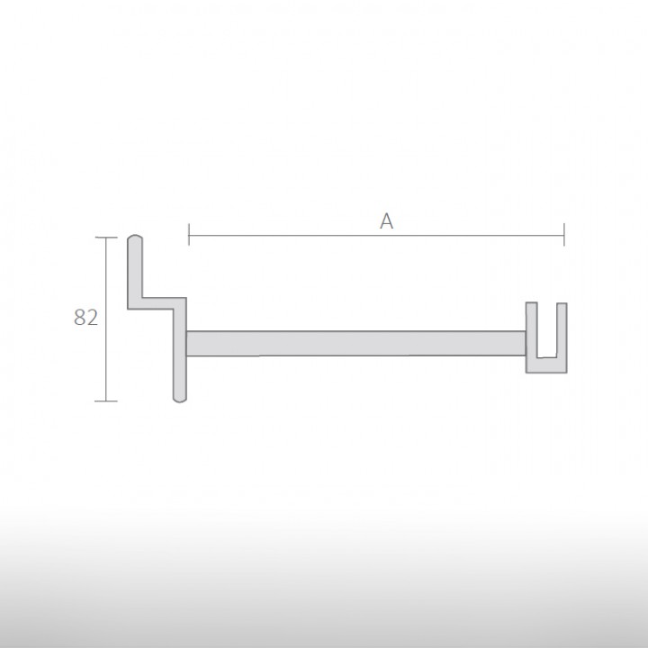 Hanging hook for shelf with rail support